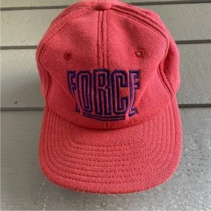 Nike FORCE Vintage Cotton Logo Snap Snapback Hat Cap 90s Basketball Red